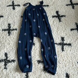 Pink chicken muslin romper